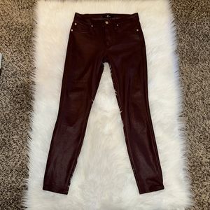 7 For All Mankind size 25 burgundy skinny jean